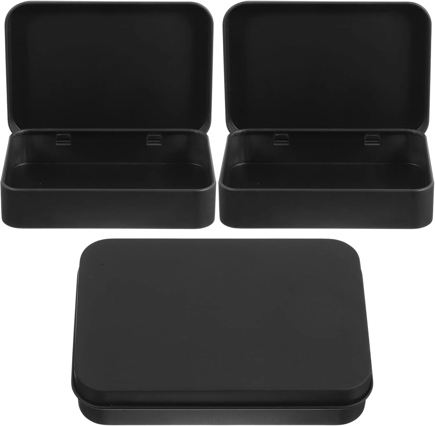 VILLCASE 2sets Sturdy Tinplate Poker Case Portable Card Storage Box Gaming Storage Case Trading Holder 3pcs*2