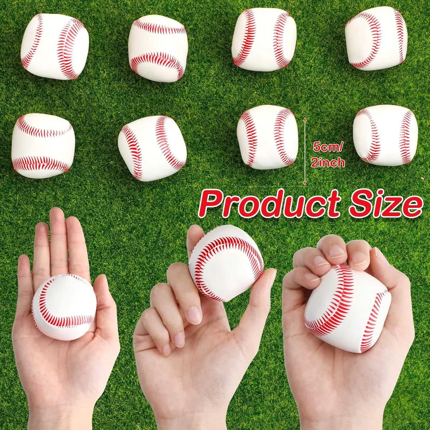Vinsot 50 Pcs Mini Foam Baseball Softball Stress Balls Bulk 2 Inch Squeeze Balls for Kids Stress Anxiety Relief Party Favors Goodie Bag Fillers Back to School Gifts(White)