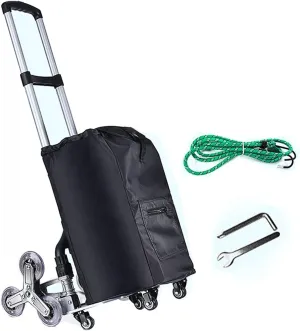 VIORED Shopping Cart Stair Climbing Trolley Case Foldable Wheeled Shopping Cart Removable Canvas Bag Trolley for Travel Camping Shopping Climbing Grocery Trolley