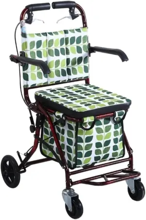 VIORED Shopping Cart Supermarket Shopping Cart Elderly Can Sit On a Four-Wheeled Shopping Cart Foldable Home Portable Shopping Cart Climbing Grocery Trolley (Color : A)
