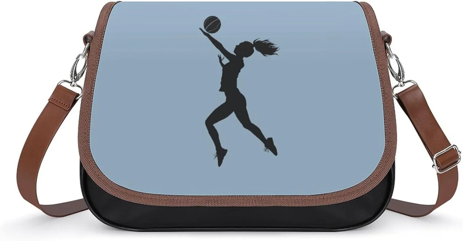 Volleyball Girl Silhouette Spike Attack Crossbody Bags for Women Trendy Shoulder Satchel Purses Messenger Bag