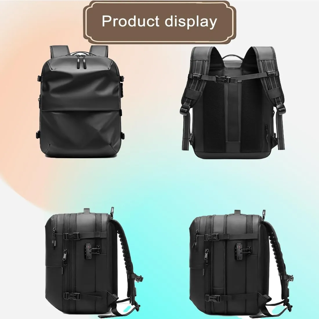 Voyagevac Vacuum Backpack for Travel, Air Travel Bag 2nd Gen, Anti-Theft and Wear-Resistant, Large Capacity (Blue, With air pump)