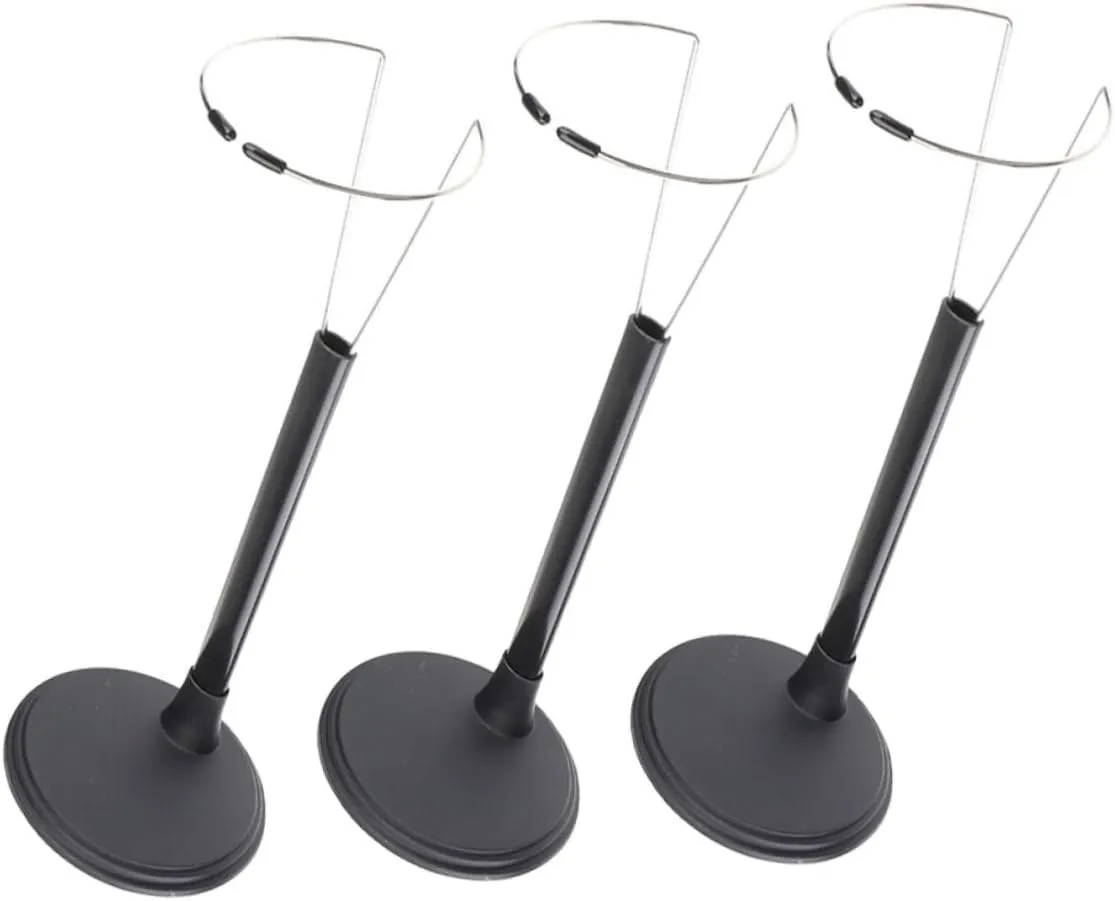 Wakauto 3pcs Doll Stands Adjustable Round Base Display Holders for Dolls Action Figures Small Stands