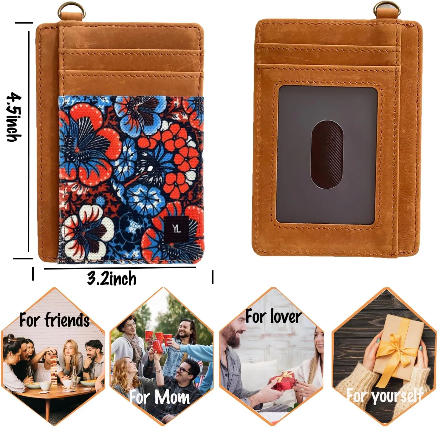 Wallet Rfid Card Holder Credit Cardholder for Women Men Thin Pocket Card Case Small Slim Minimalist Keychain Wristlet Wallets Leather