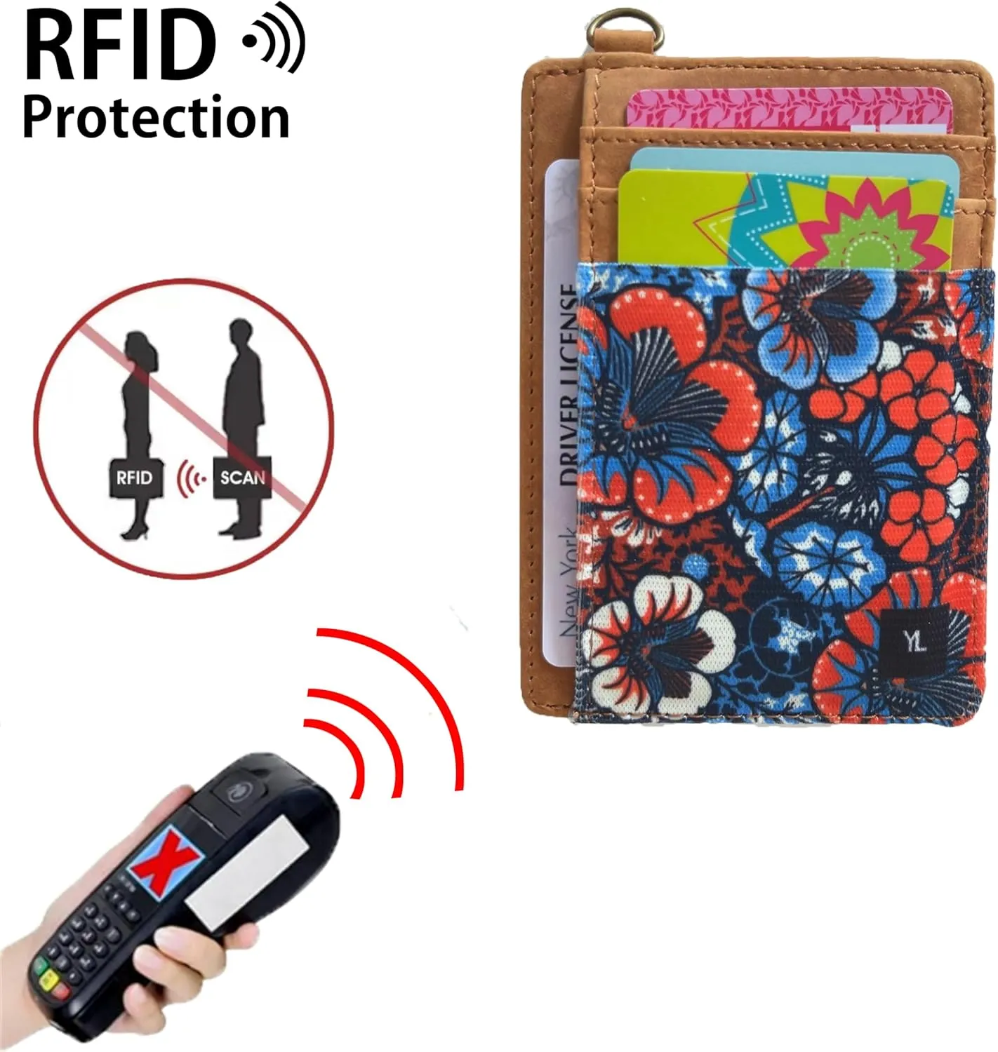 Wallet Rfid Card Holder Credit Cardholder for Women Men Thin Pocket Card Case Small Slim Minimalist Keychain Wristlet Wallets Leather