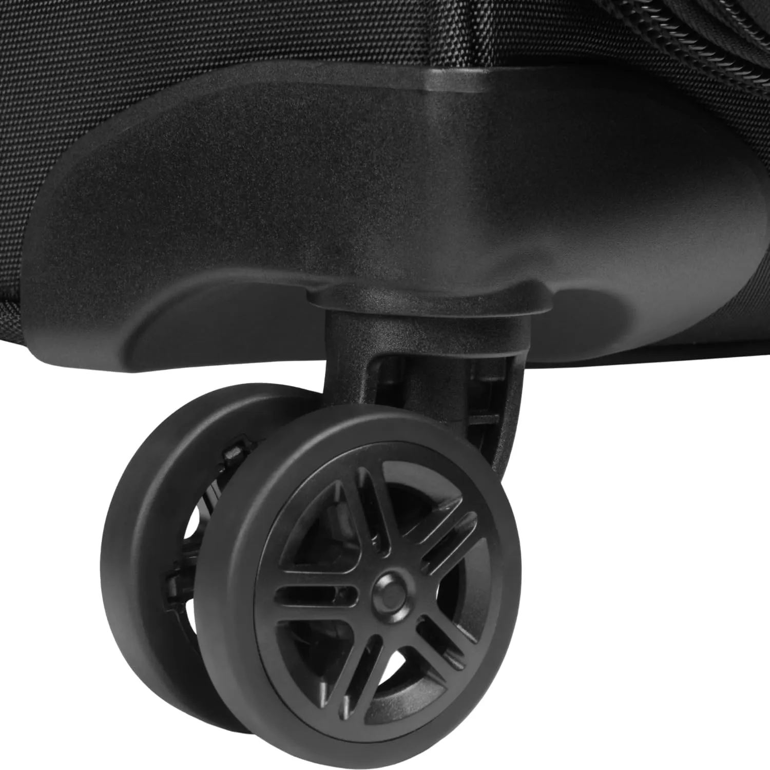 WallyBags Solutions Expandable Spinner Carry-On with Padded Laptop and Electronics Pockets, Black, 20-Inch