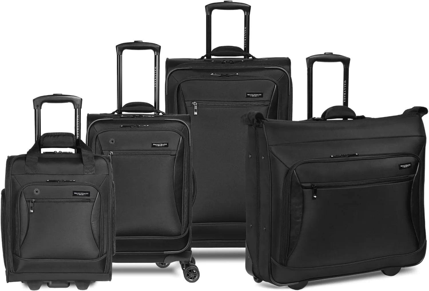 WallyBags Solutions Expandable Spinner Carry-On with Padded Laptop and Electronics Pockets, Black, 20-Inch