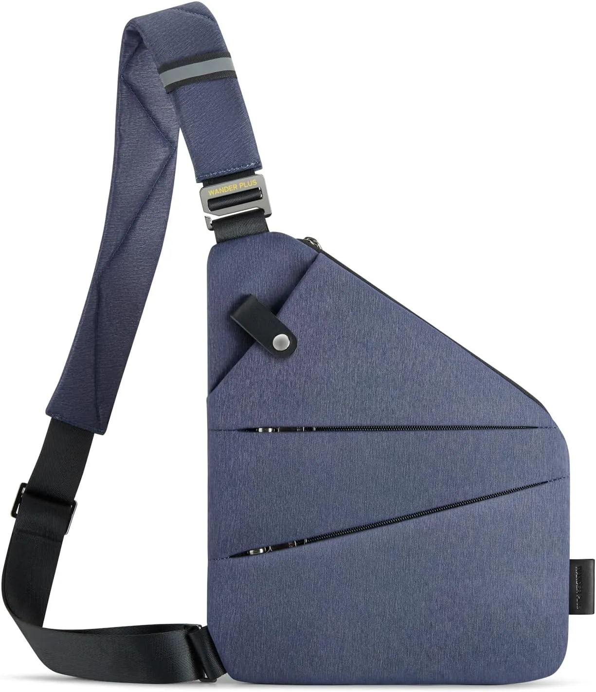 WANDER PLUS® Left Shoulder Anti Theft Crossbody Travel Bag for Women Men, Slim Sling Bag with Adjustable Strap