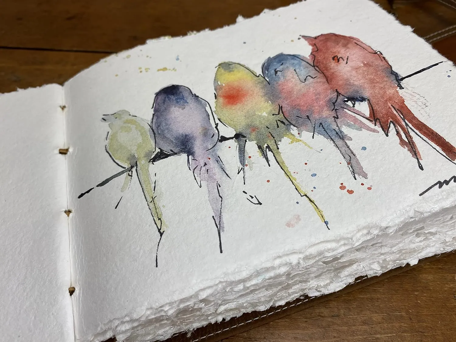 Wanderings Leather Watercolor Journal - 10x8 - Genuine Leather Album with Handmade Deckle Edge Paper for Scrapbooks Watercolor Albums Sketching - 350 GSM