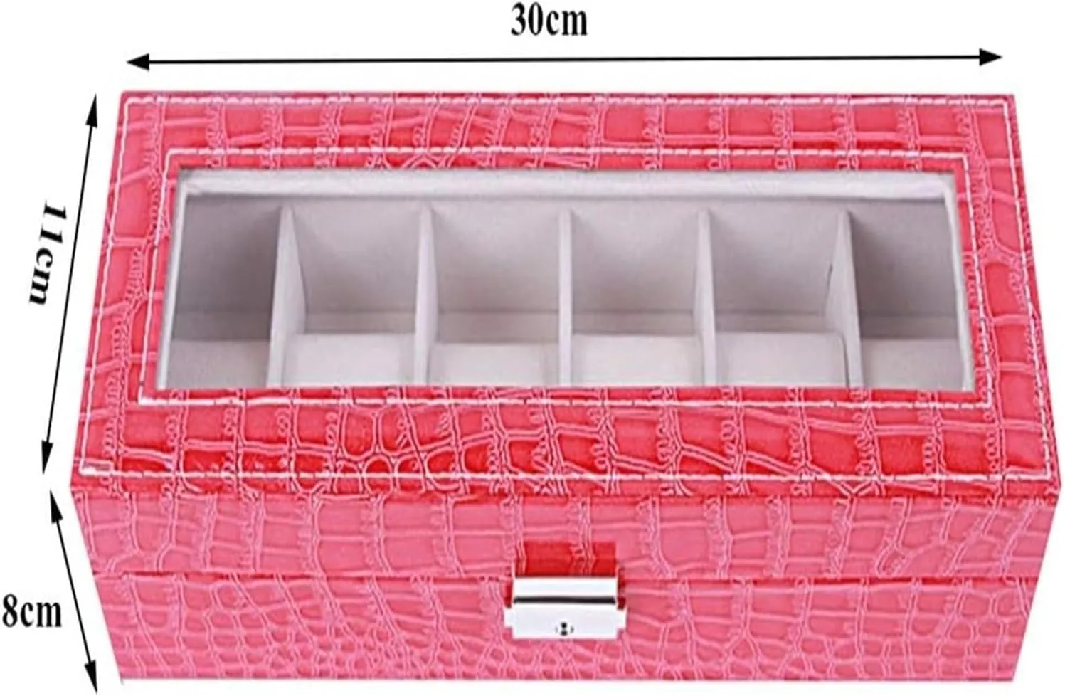 Watch Case,Elegant Large Watch Box Organizer for Men Women with 6 Slots, Transparent top, Portable Leather Watch Holder Mens Watches Case Storage Best for The Husband