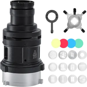 WELLMAKING S-80LED Bowens Mount Optical Snoot Designed Exclusively for LED Lights, 90% Brighter Output with 38° Adjustable Focus Lens, Delivering Sharp and Crisp iamge for Photography, Studio Video