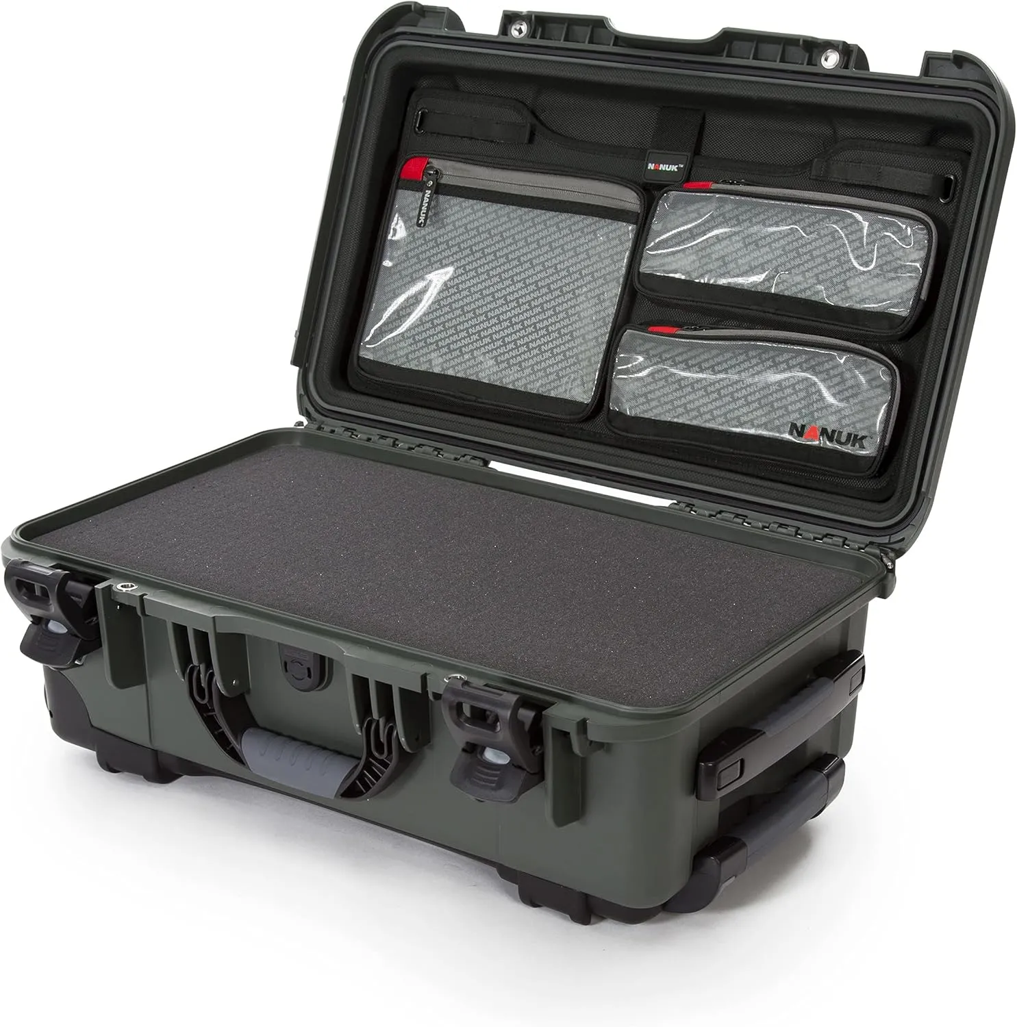 Wheeled Series 935 Lightweight NK-7 Resin Waterproof Protective Case with Foam Insert and Lid Organizer - Olive