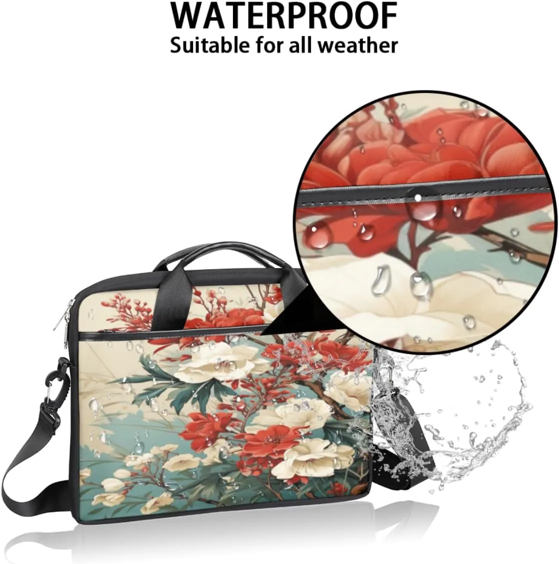 White Town Laptop Bag for Men Women 13-15 Inch Case Bags Sleeve Shoulder with Anti Slip Removable The Pad Straps
