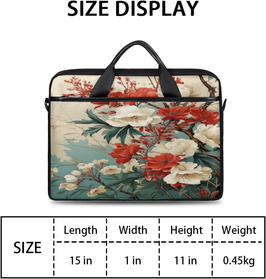 White Town Laptop Bag for Men Women 13-15 Inch Case Bags Sleeve Shoulder with Anti Slip Removable The Pad Straps