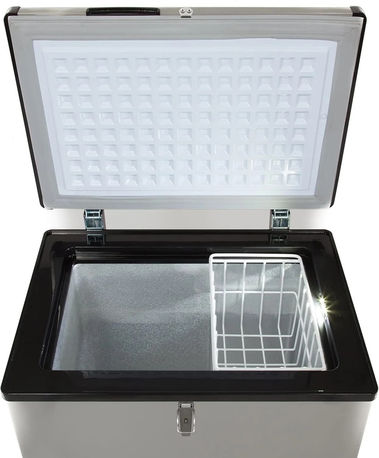 Whynter 95 Qt. Wheeled Portable Refrigerator / Portable Freezer for Travel - Chest Freezer / Fridge for Car, Camping, RVs & More, -8°F to 50°F Temperature Range, AC 110V/ DC 12V, FM-951GW, Gray