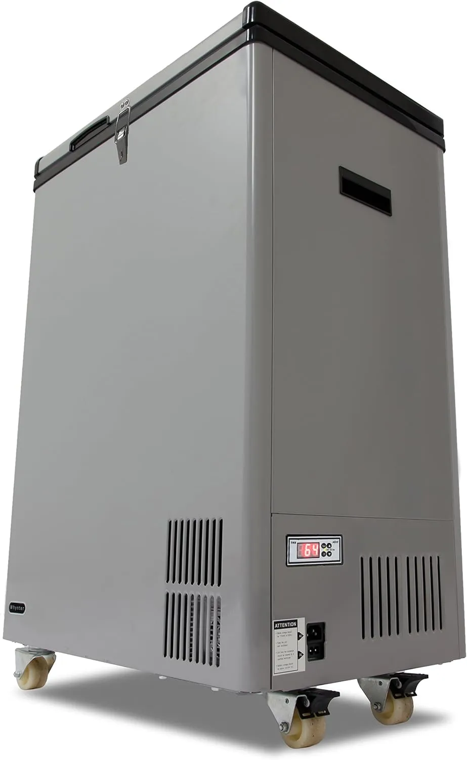 Whynter 95 Qt. Wheeled Portable Refrigerator / Portable Freezer for Travel - Chest Freezer / Fridge for Car, Camping, RVs & More, -8°F to 50°F Temperature Range, AC 110V/ DC 12V, FM-951GW, Gray