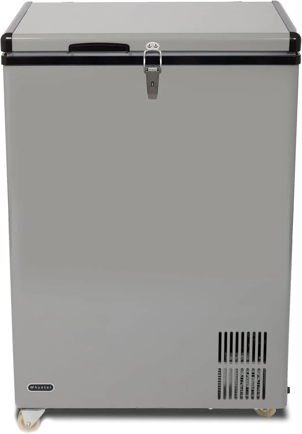 Whynter 95 Qt. Wheeled Portable Refrigerator / Portable Freezer for Travel - Chest Freezer / Fridge for Car, Camping, RVs & More, -8°F to 50°F Temperature Range, AC 110V/ DC 12V, FM-951GW, Gray