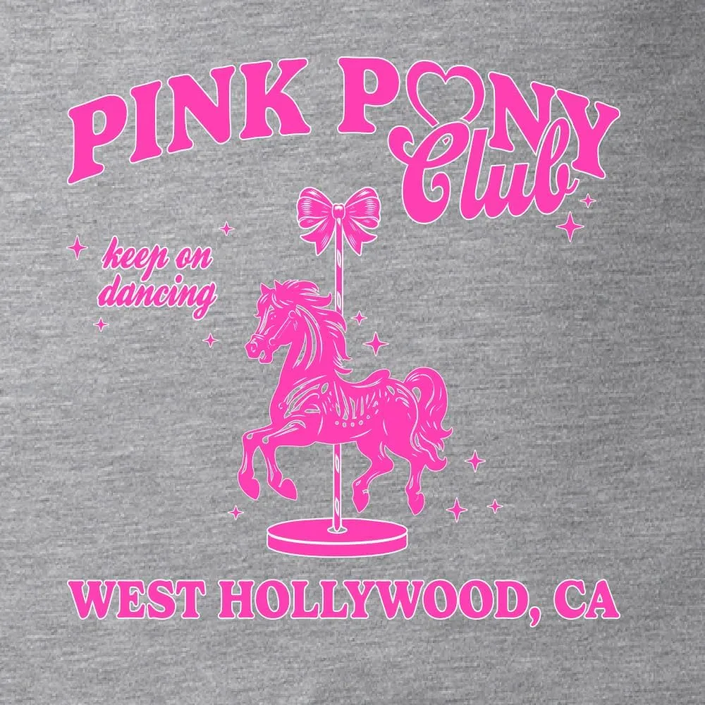 Wild Bobby Pink Pony Club West Hollywood California Logo | Fan Lyrics Music Concert Merch Womens Slim Fit Junior Tee