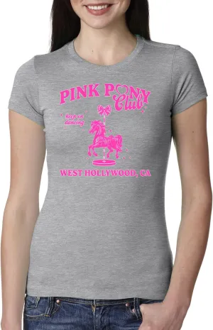 Wild Bobby Pink Pony Club West Hollywood California Logo | Fan Lyrics Music Concert Merch Womens Slim Fit Junior Tee