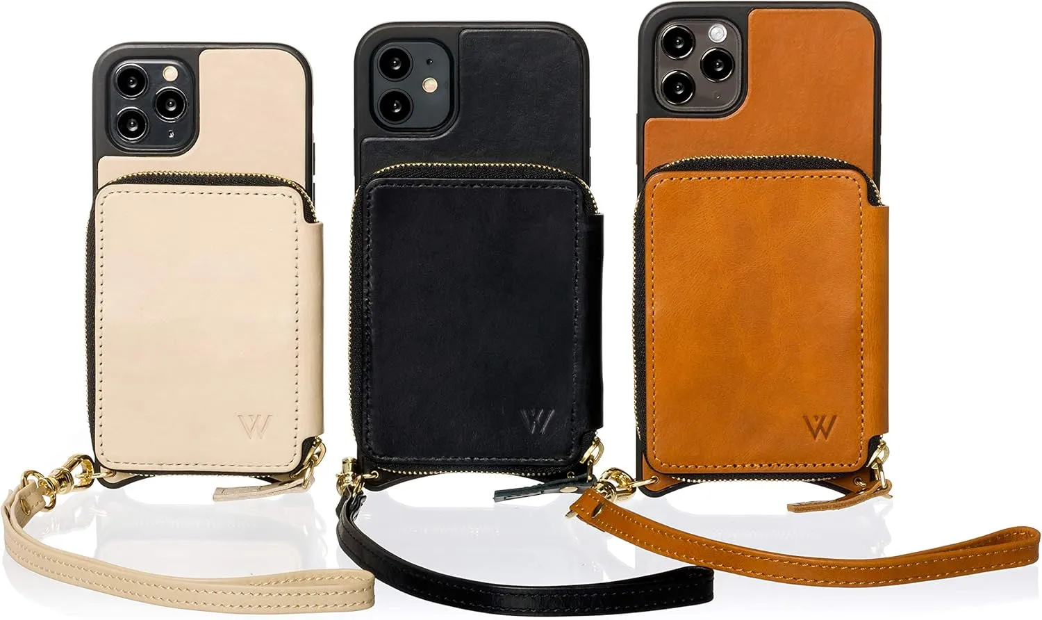 Wilken Crossbody Wallet and Purse Phone Case Compatible with iPhone 11 Pro | Includes a Wristlet and Shoulder Strap | Holds Cash and Credit Cards in Leather Zipper Pouch (11 Pro, Black)