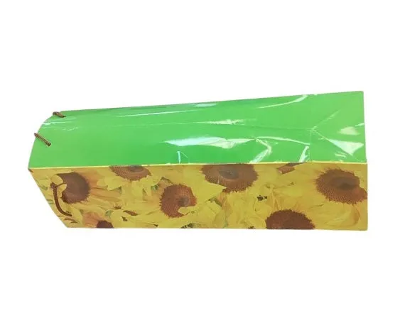 Wine Bottle Bag Sunflowers Pattern - SQUARE