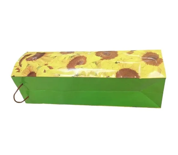 Wine Bottle Bag Sunflowers Pattern - SQUARE