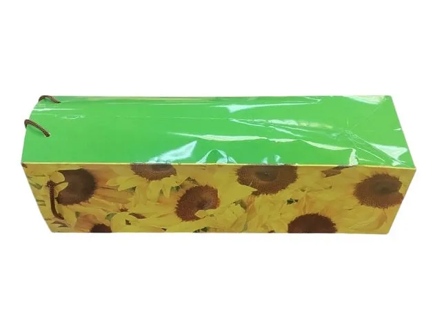Wine Bottle Bag Sunflowers Pattern - SQUARE