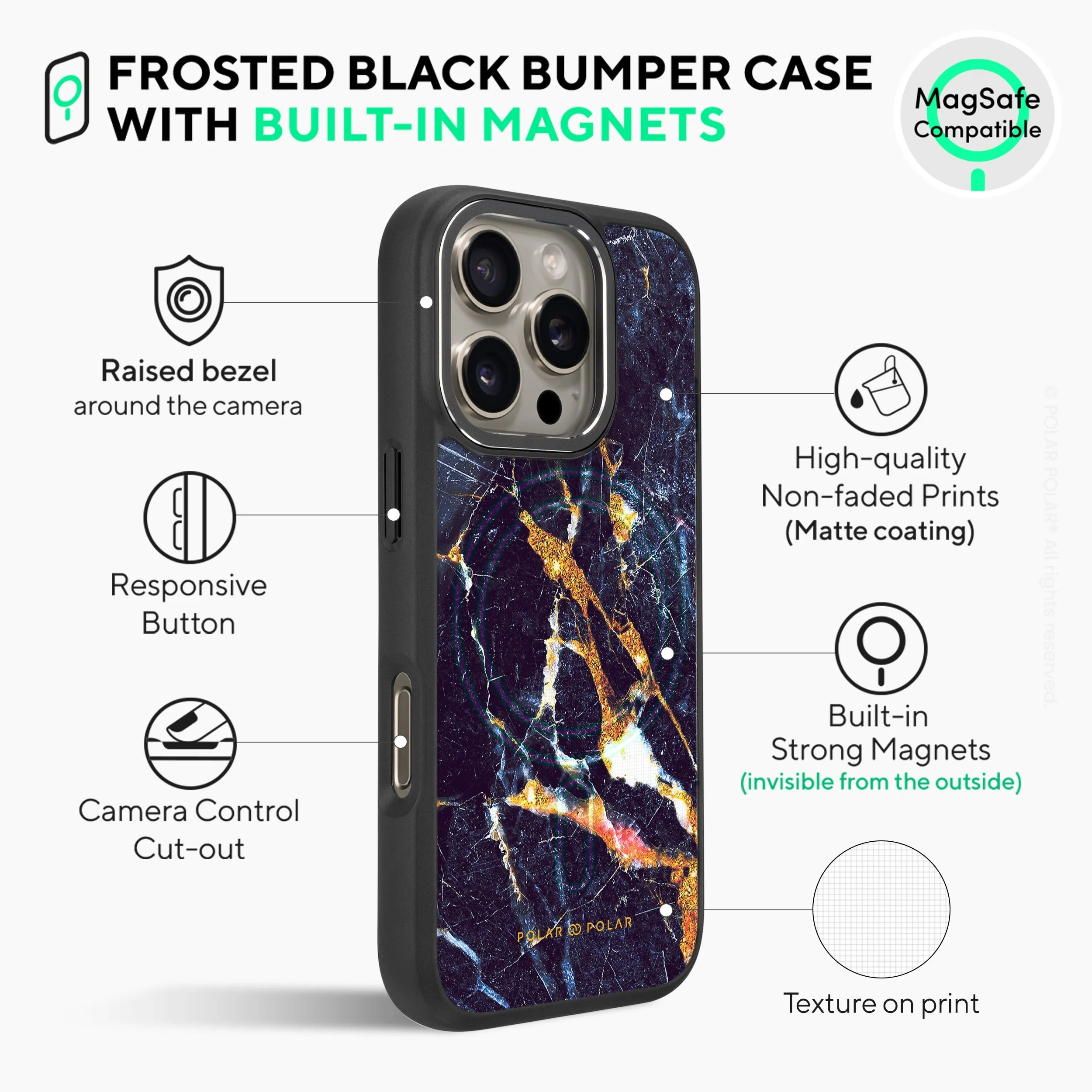 Winter Forest - iPhone 16 Pro Max Frosted Black Bumper MagSafe Case