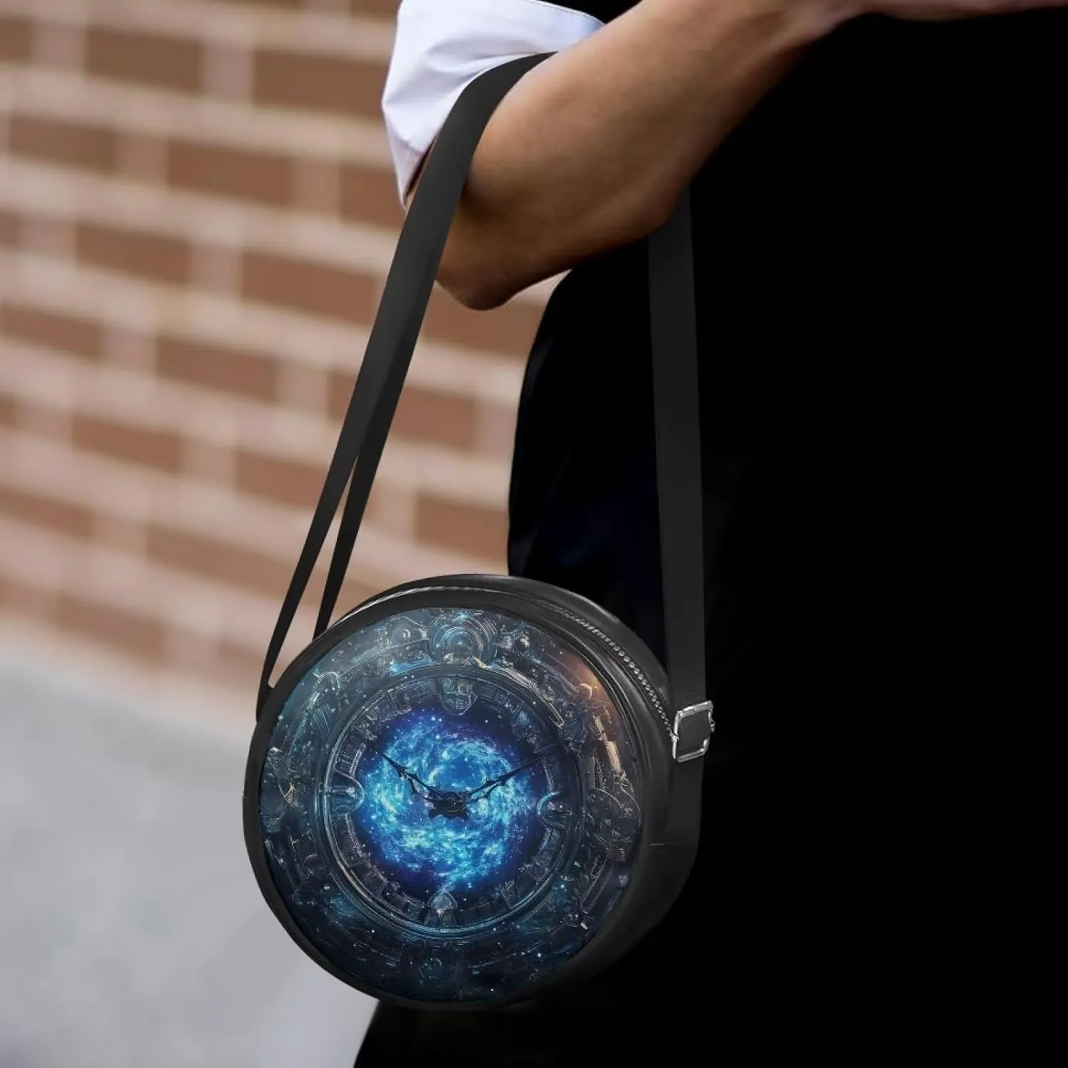 Women Round Shape Crossbody Bag Pu Leather Round Purses Circle Cross Body Shoulder Bag for Party