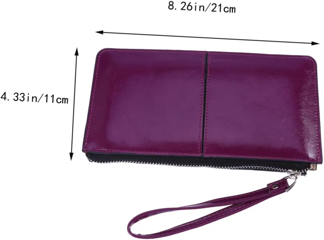Women Zipper Buckle Clutch Purse High Capacity Envelope Bag Mobile Holder