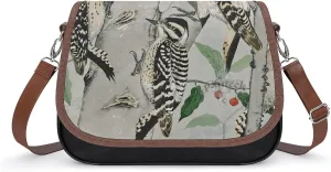 Woodpecker Crossbody Bags For Women Trendy Fashion Shoulder Bag PU Leather Purse For Ladies with Adjustable Strap