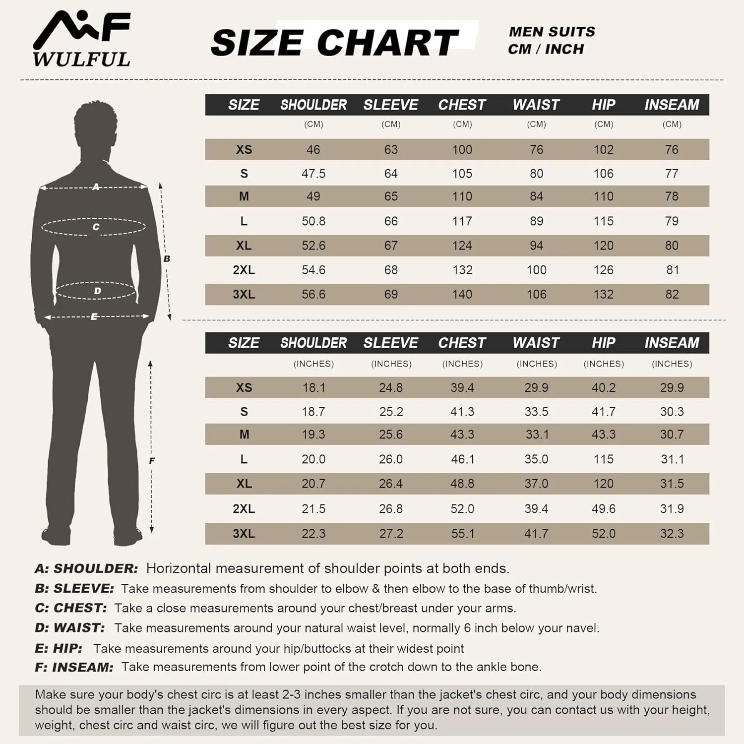 WULFUL Men's 2 Piece Slim Fit Suit Set One Button Blazer Jacket Pants Tuxedo Set for Party, Wedding and Business