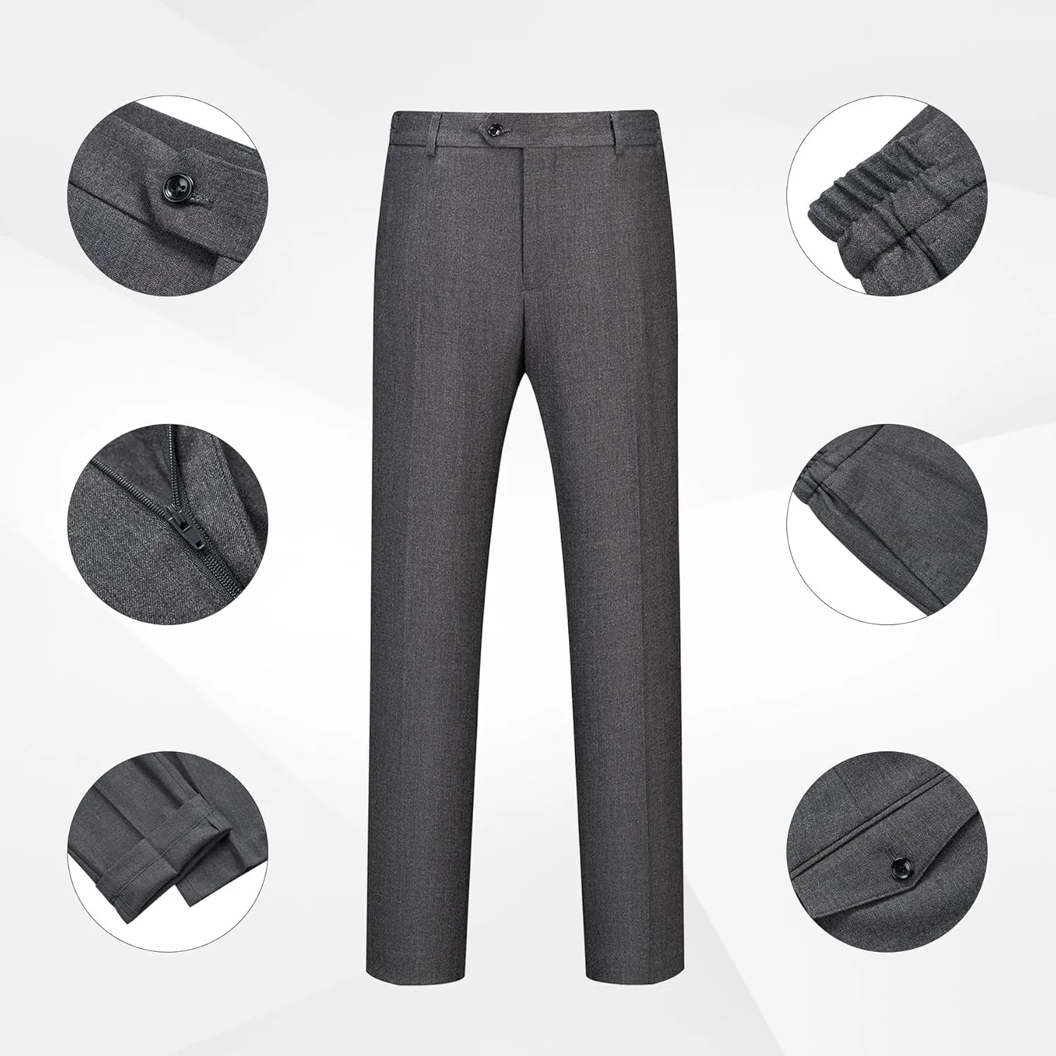 WULFUL Men's 2 Piece Slim Fit Suit Set One Button Blazer Jacket Pants Tuxedo Set for Party, Wedding and Business