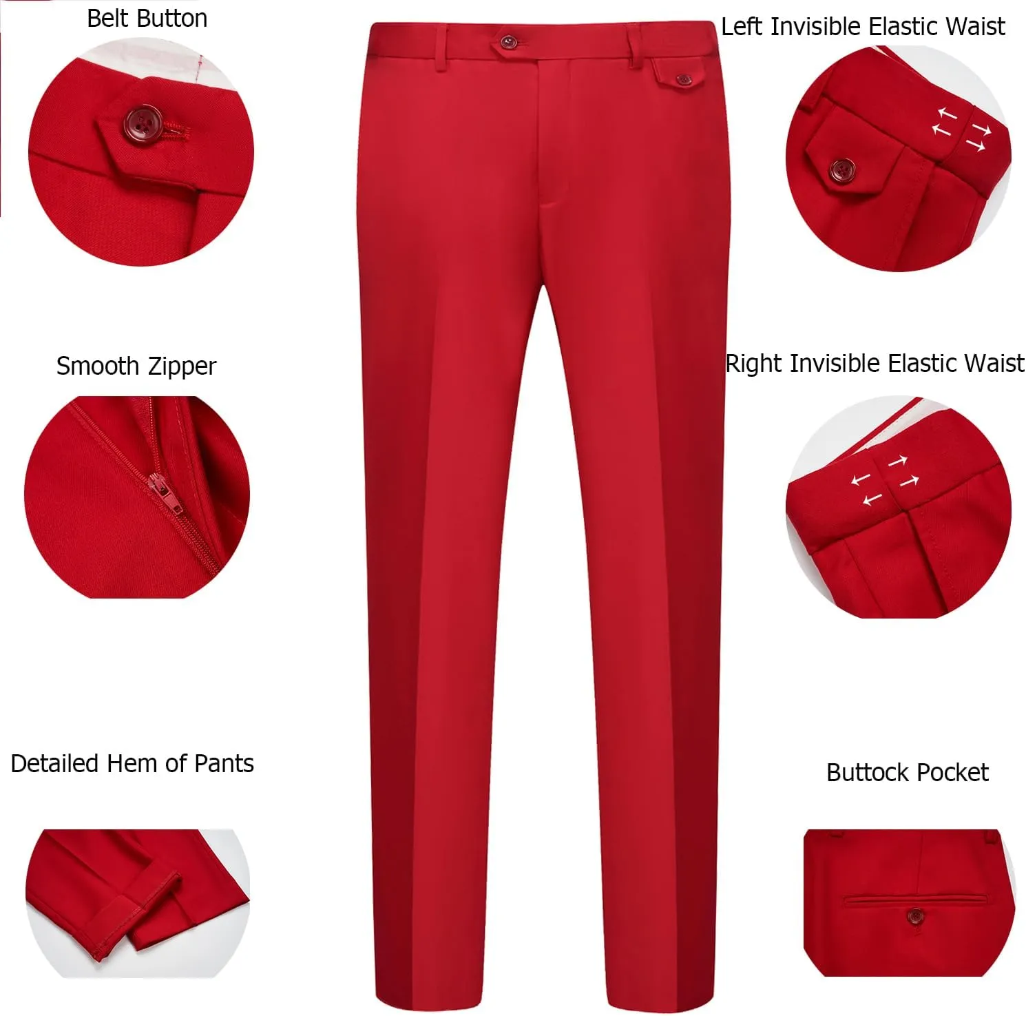 WULFUL Men's 3 Piece Slim Fit Suit Set Two Button Blazer Jacket Vest Pants Tuxedo Set for Party, Wedding and Business