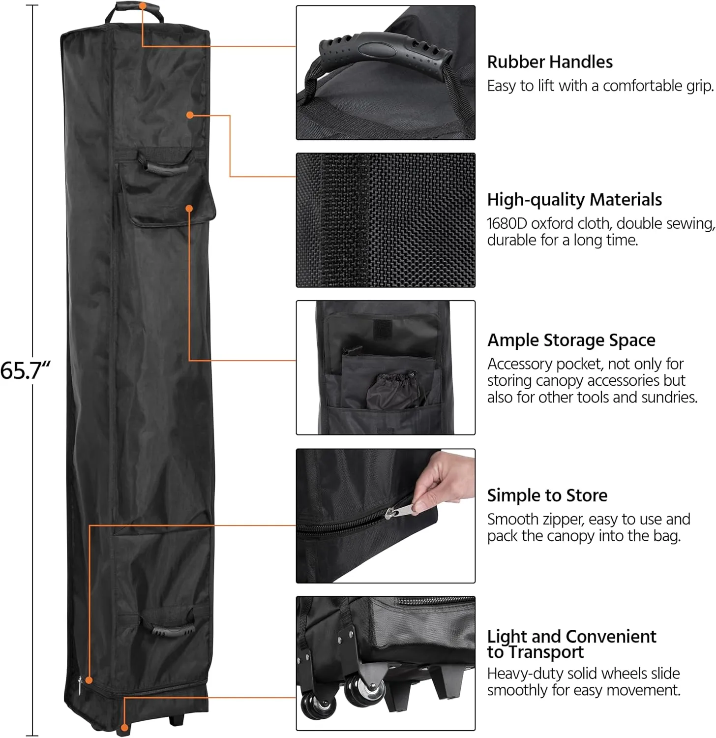 Yaheetech Canopy Tent, Commercial Instant Heavy Duty Canopy, 500D Waterproof Adjustable Canopy with Wheeled Carry Bag, 4 Sandbags and 4 Stakes (10x10, Light Gray)