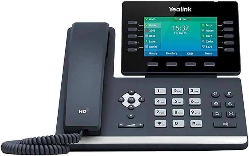 Yealink T54W IP Phone, 16 VoIP Accounts. 4.3-Inch Color Display. 802.11ac Wi-Fi, 802.3af PoE, Power Adapter Not Included (SIP-T54W)