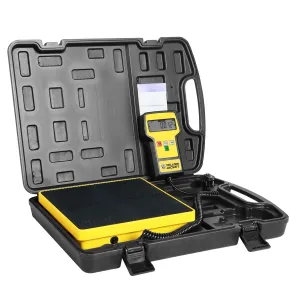 YELLOW JACKET Refrigerant Scale 220 LBS HVAC Freon Scale High Precision Electronic Refrigerant Charging Weight Scale with Portable Case for Recovery Tanks