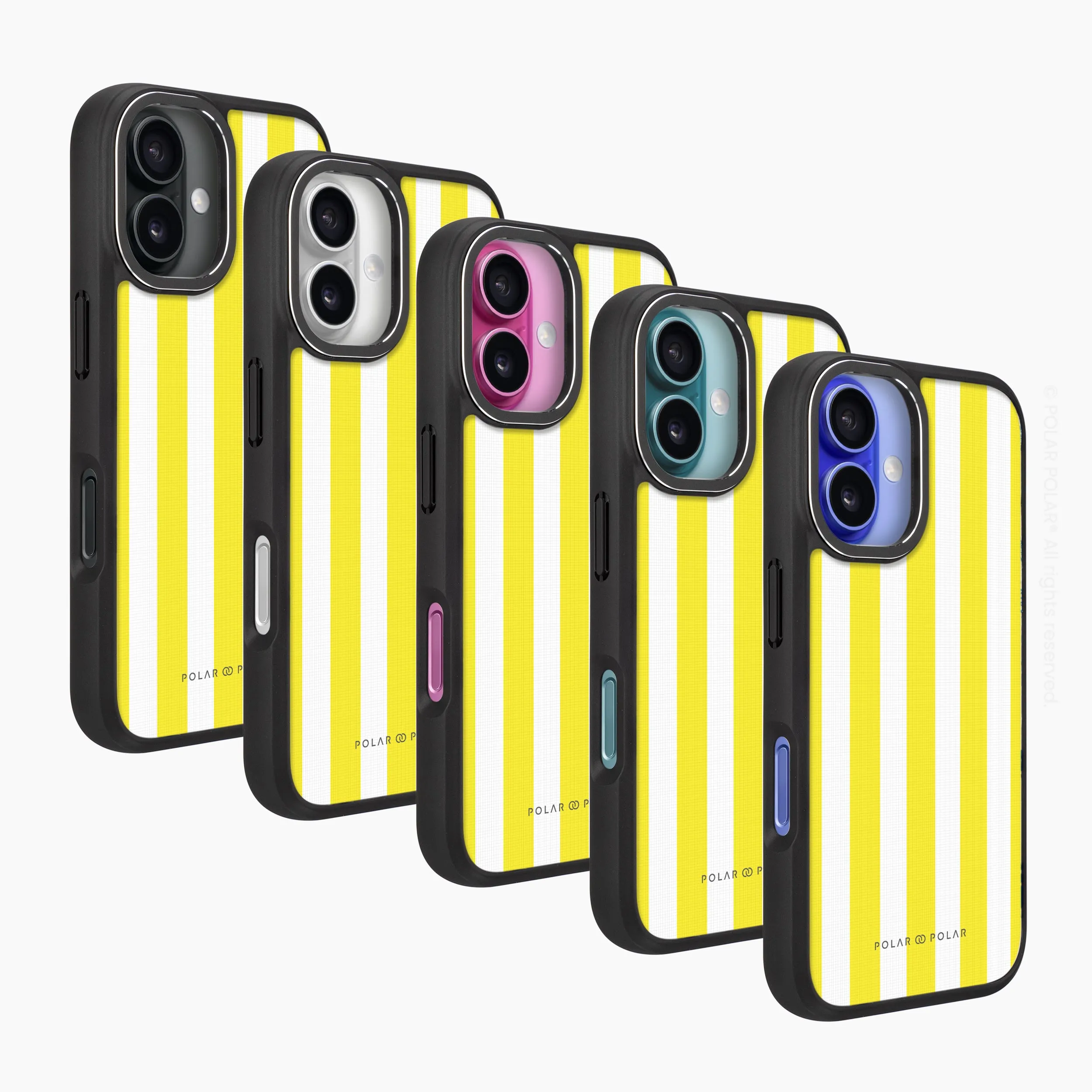 Yellow Stripe - iPhone 16 Plus Frosted Black Bumper MagSafe Case