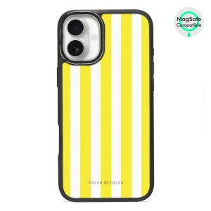 Yellow Stripe - iPhone 16 Plus Frosted Black Bumper MagSafe Case