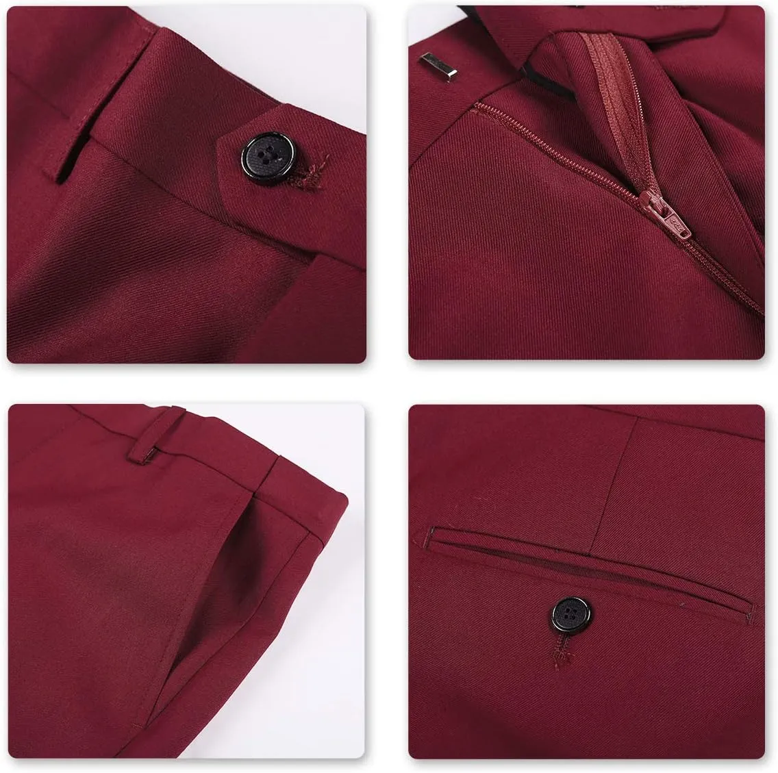 YFFUSHI Men's 3 Piece Suit Set Slim Fit One Button Solid Jacket Vest Pants with Suit Bags