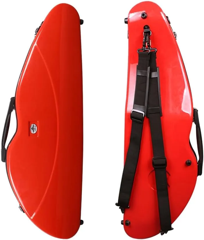 yinfente Violin Case 4/4 Full Size 1.9kg Carbon Fiber Half Round Shape Viloin Bag With Strap Combination Lock And Accessories Bag Red