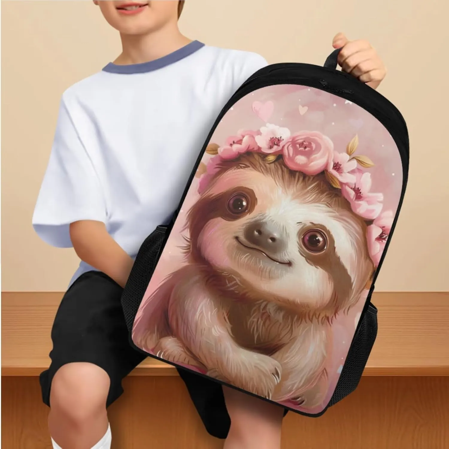 Ystardream 6th Grade Backpack Girls Cartoon Sloth Girls Backpack And Lunch Box Set Kids Backpack Purse for Women Elementary School Bookbag with Pencil Case Bookmark for Teens Back To School