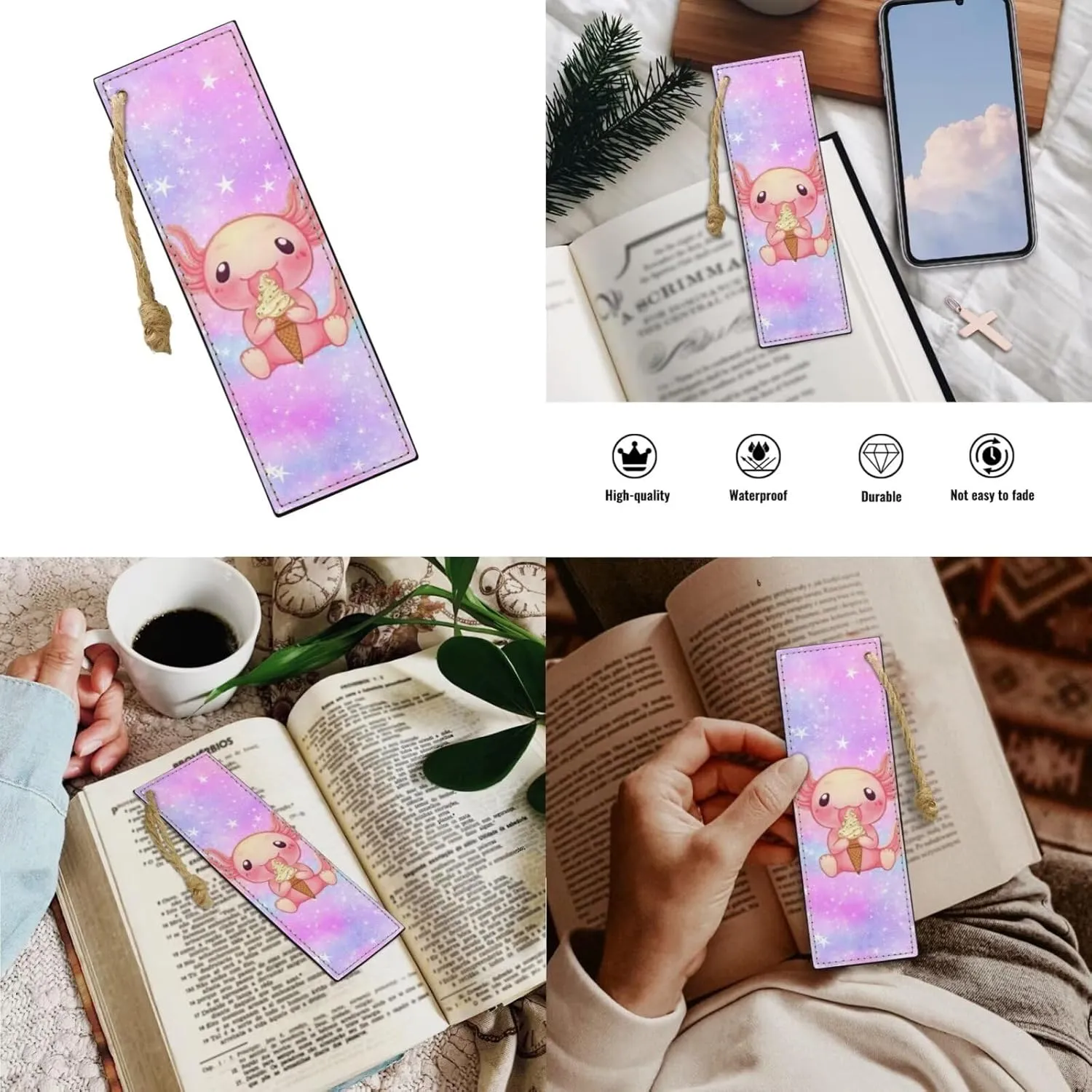 Ystardream 6th Grade Backpack Girls Pink Galaxy Axolotl Girls Backpack And Lunch Box Set Kids Backpack Purse for Women Elementary School Bookbag with Pencil Case Bookmark for Teens Back To School