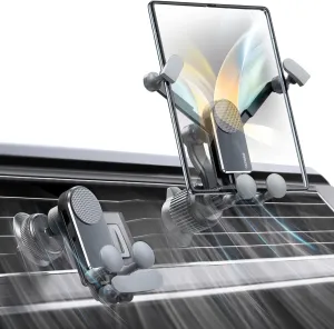 Z Fold 5 Car Mount, [2 Pack Hooks] Z Fold 4 Car Mount, Samsung Galaxy Z Fold 6 5 4 3 Car Mount [Fit Thick Case] Car Vent Clip for Z Fold 5 4 3 2 s23 22 21 Ultral Google Pixel Fold iPhone