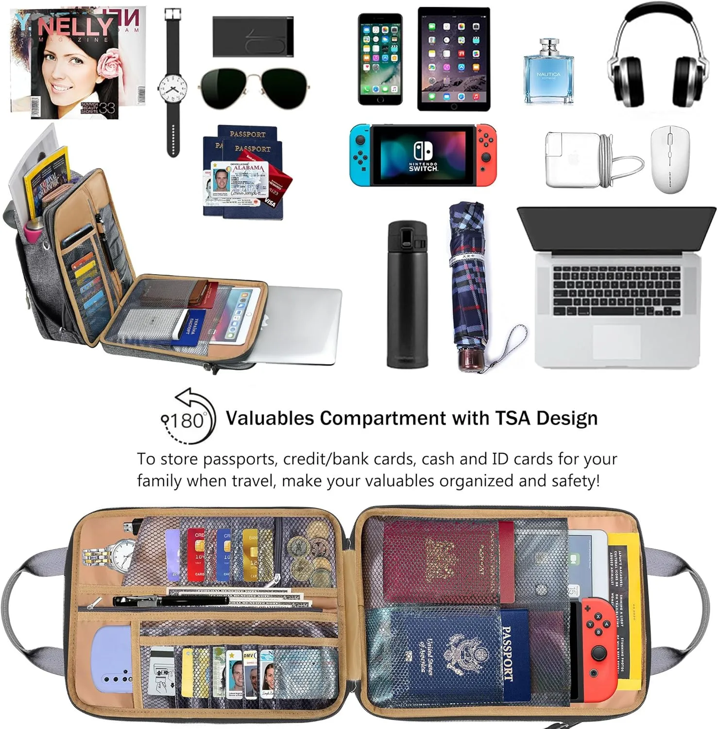 ZINZ 12.3-13 Inch Travel Laptop Shoulder Bag with Expandable Compartment and Valuables Compartment -Gray